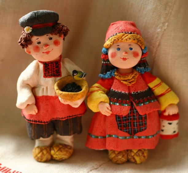 Народные куклы из соленого теста Валентины Петруниной