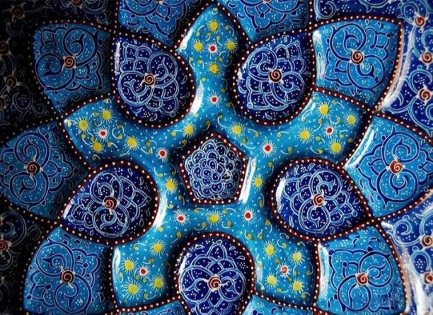 Традиционная иранская расписная эмаль минакари